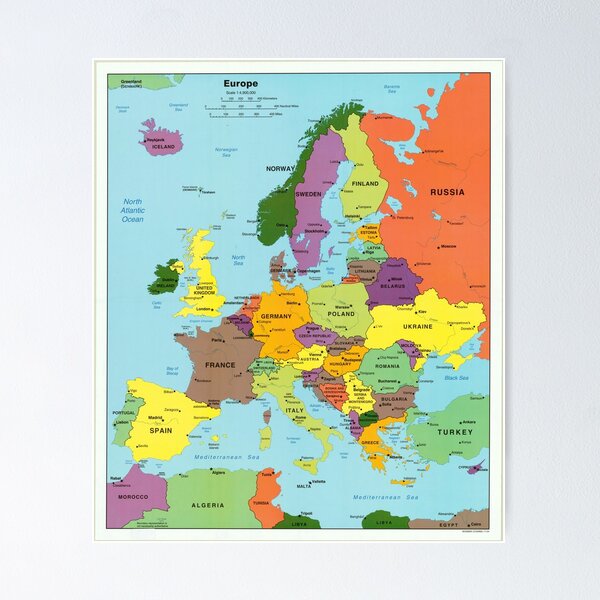 Item preview, Digital Modern Map of Europe Printable Download. Large Europe Map Digital. PRINTABLE Map. High Dimension Map. Germany, France, Russia, Ukraine, Poland designed and sold by easteuromaps.