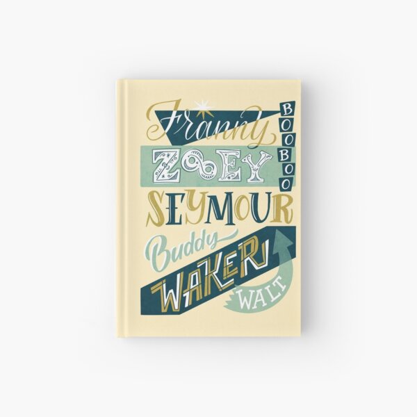 J.D. Salinger's the Glass Family handlettered illustration Hardcover Journal
