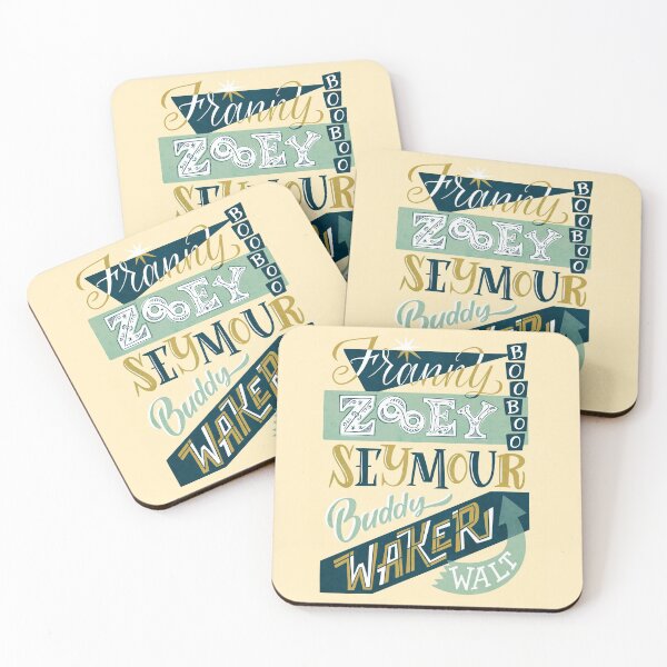 Item preview, J.D. Salinger's the Glass Family handlettered illustration designed and sold by uellaaa.