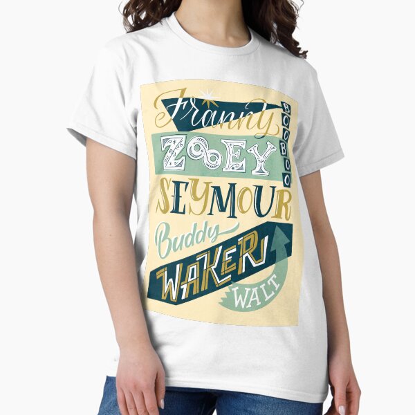 J.D. Salinger's the Glass Family handlettered illustration Classic T-Shirt