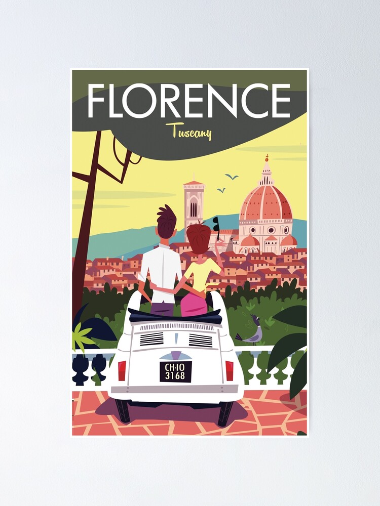 Florence Retro Travel Poster - Vintage Wall Art | Poster