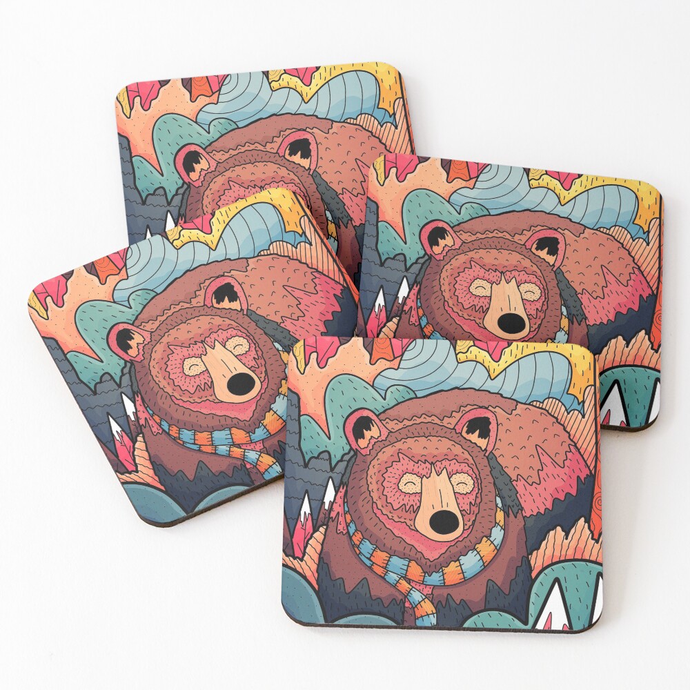 Winter bear forest Coasters (Set of 4)