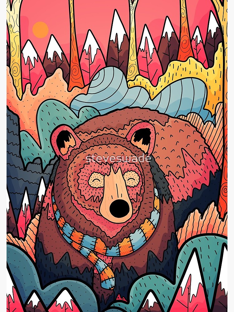 Winter bear forest by steveswade