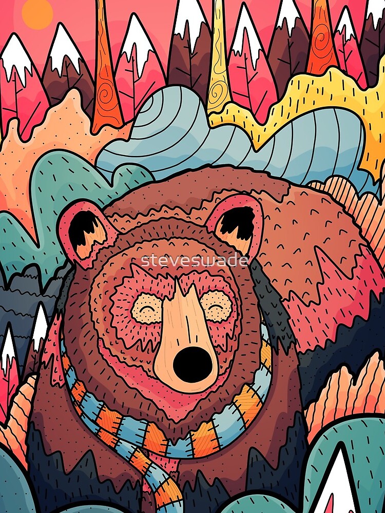 Winter bear forest by steveswade