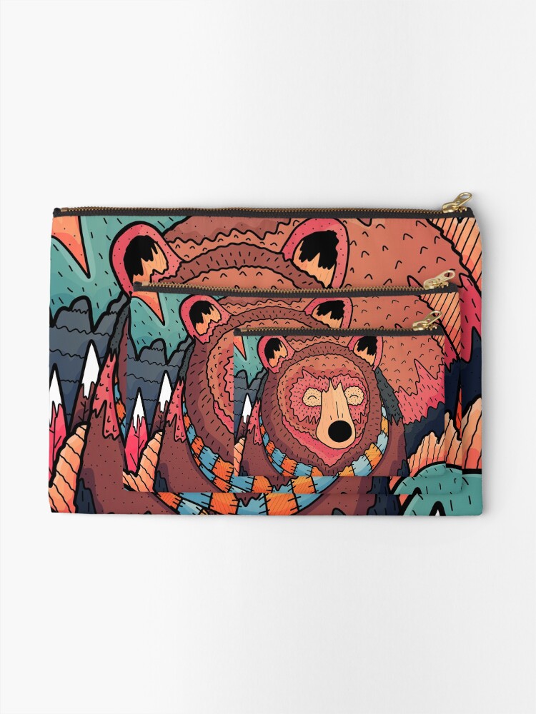 Alternate view of Winter bear forest Zipper Pouch