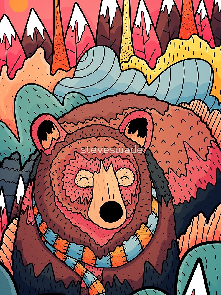 Winter bear forest by steveswade