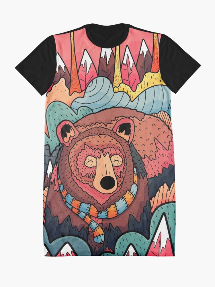 Alternate view of Winter bear forest Graphic T-Shirt Dress