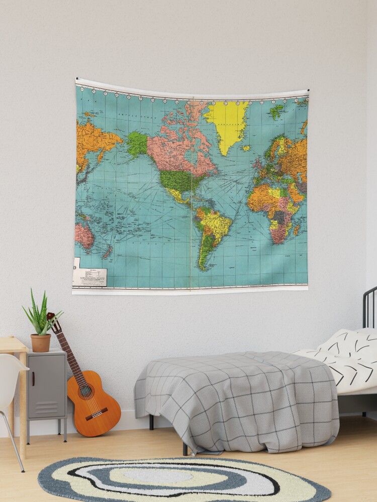 Digital Colorful World Map Printable Download. Weltkarte. Colorful