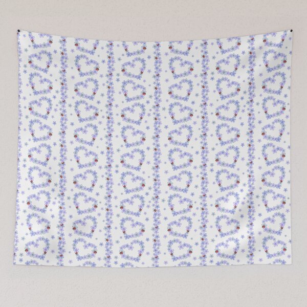 Item preview, forget-me-not flowers and ladybugs  designed and sold by minyanna.