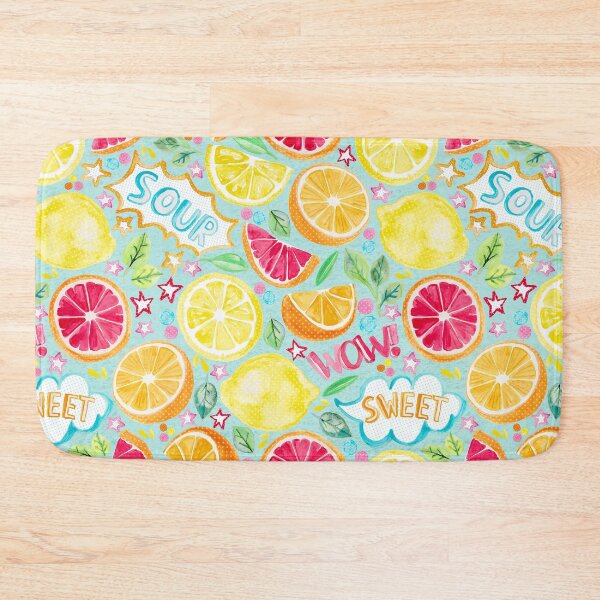 Item preview, Sweet and Sour - Citrus Fruit on Soft Turquoise designed and sold by Tangerine-Tane.