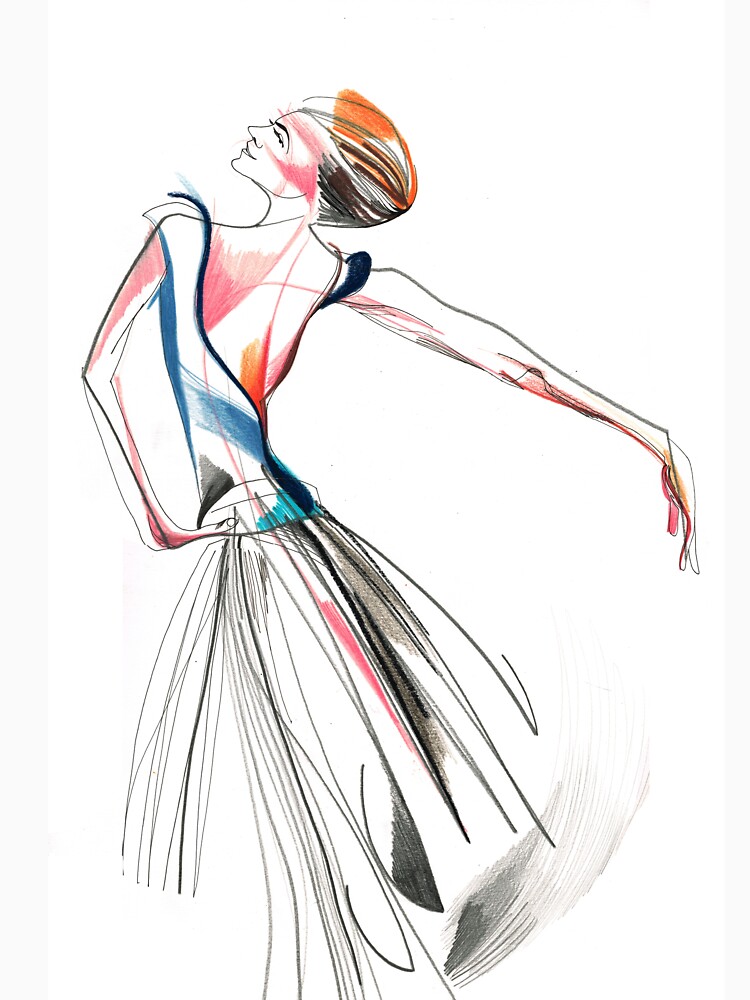 Original Ballet Dance Drawing – Watercolor and Ink on Paper by CatarinaGarcia