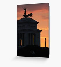 Sunset at Monumento Nazionale a Vittorio Emanuele II Greeting Card