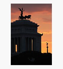 Sunset at Monumento Nazionale a Vittorio Emanuele II Photographic Print