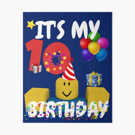 Roblox Noob Birthday Boy It S My 7th Birthday Fun 7 Years Old Gift T Shirt Art Board Print By Smoothnoob Redbubble - fotos de t shirts do roblox