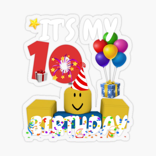 Roblox Noob Birthday Boy It S My 5th Birthday Fun 5 Years Old Gift T Shirt Sticker By Smoothnoob Redbubble - roblox old smile