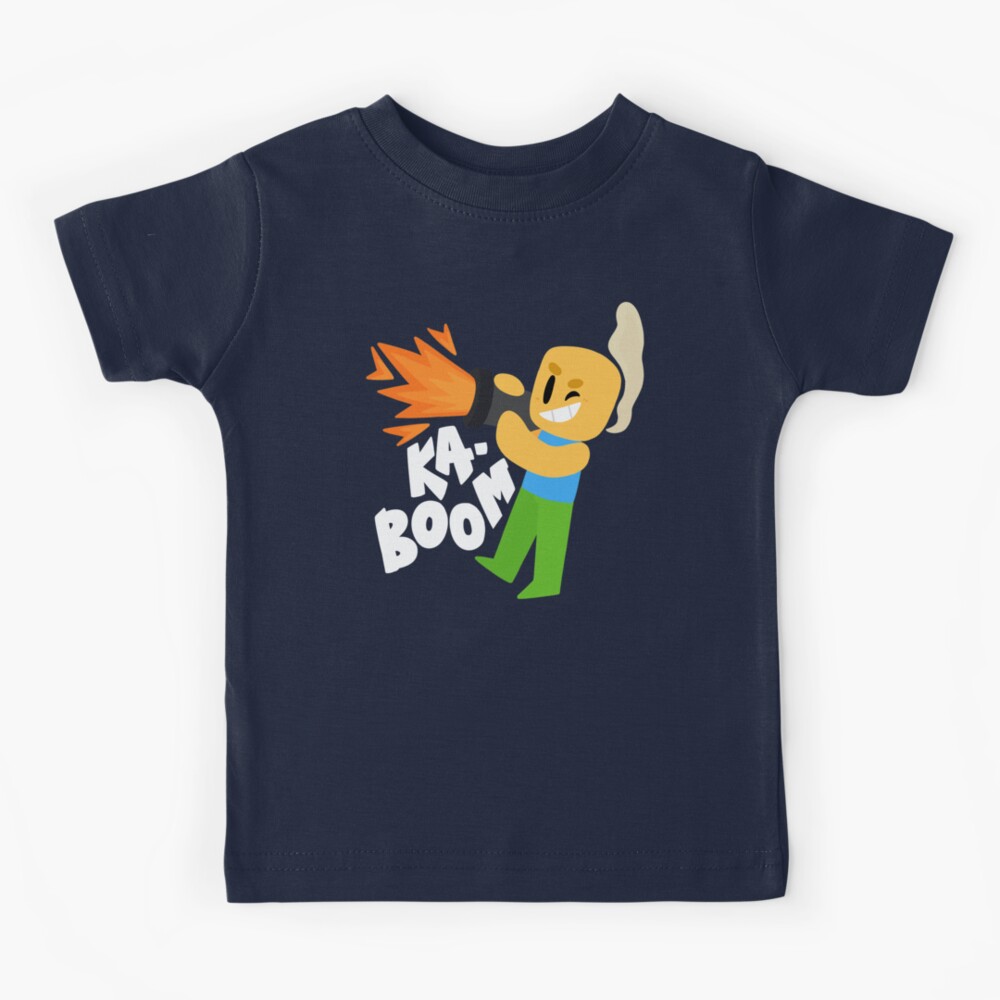 Kaboom Roblox Inspired Animated Blocky Character Noob T Shirt Kids T Shirt By Smoothnoob Redbubble - character added roblox