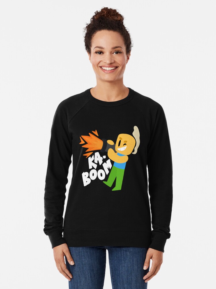 Kaboom Roblox Inspired Animated Blocky Character Noob T Shirt Lightweight Sweatshirt By Smoothnoob Redbubble - roblox character roblox noob t shirt