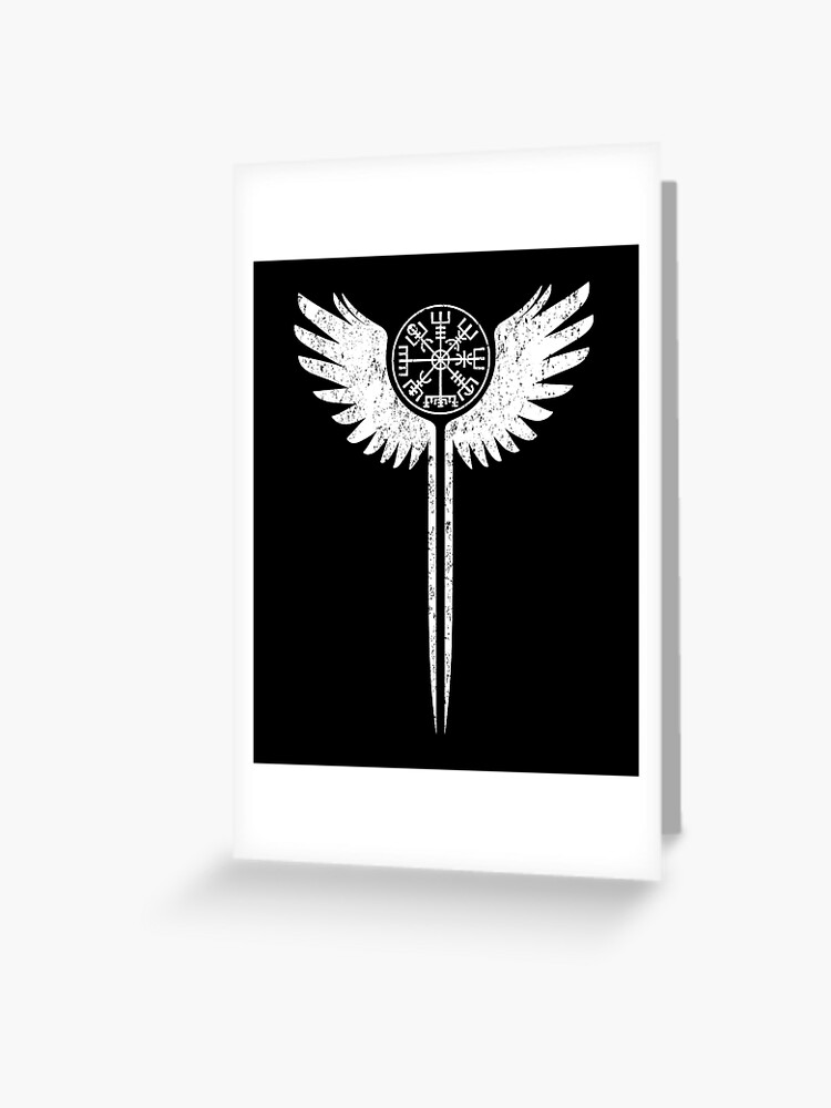 Valkyrie wings and Vegvisir
