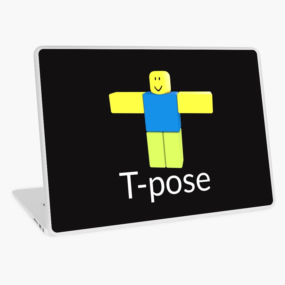 Roblox Noob T Pose Gift For Gamers Laptop Skin By Smoothnoob Redbubble - roblox 2014 noob