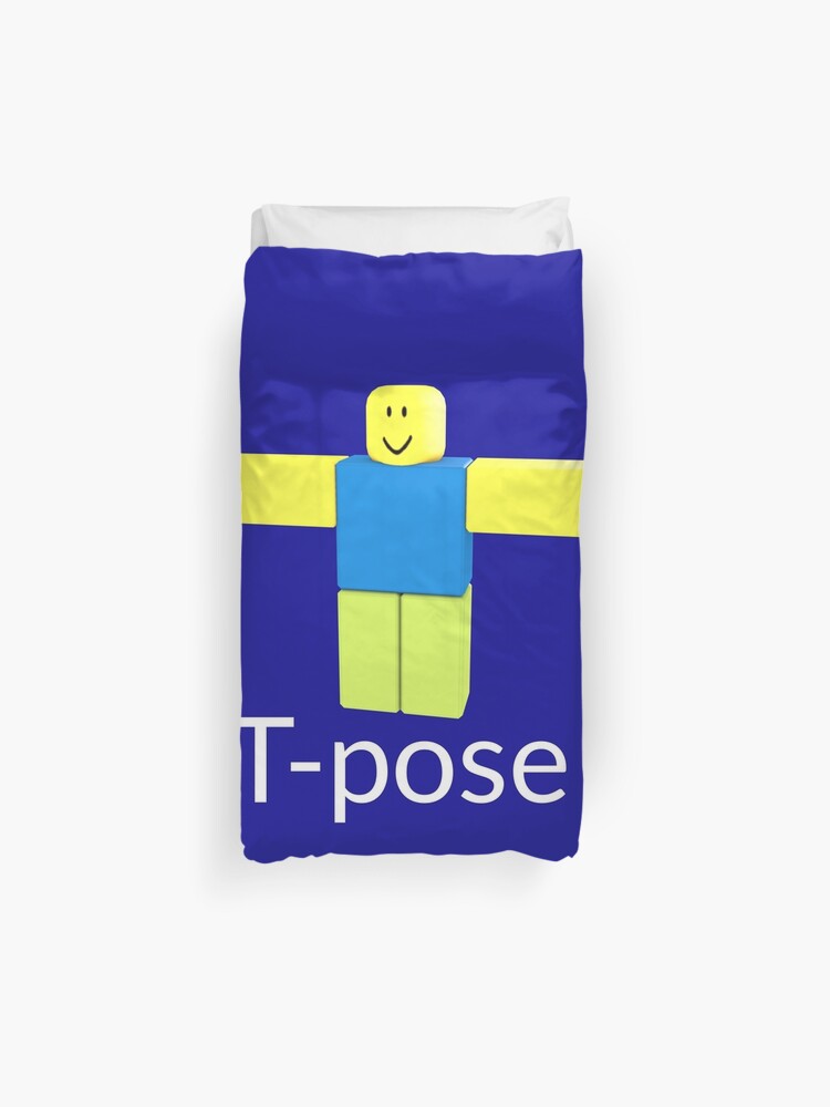 Roblox Noob T Pose Gift For Gamers Duvet Cover By Smoothnoob Redbubble - strong noob shows affection to dabbing body pillow roblox