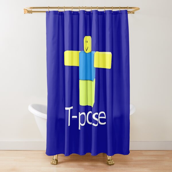 T Posing Roblox Noob Shower Curtain By Bluesparkle001 Redbubble - roblox noob t poze shower curtain by avemathrone