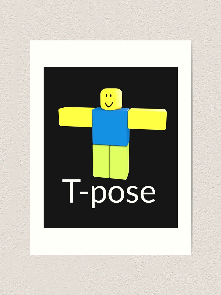 Roblox Noob T Pose Gift For Gamers Art Print By Smoothnoob - roblox noob girl aesthetic