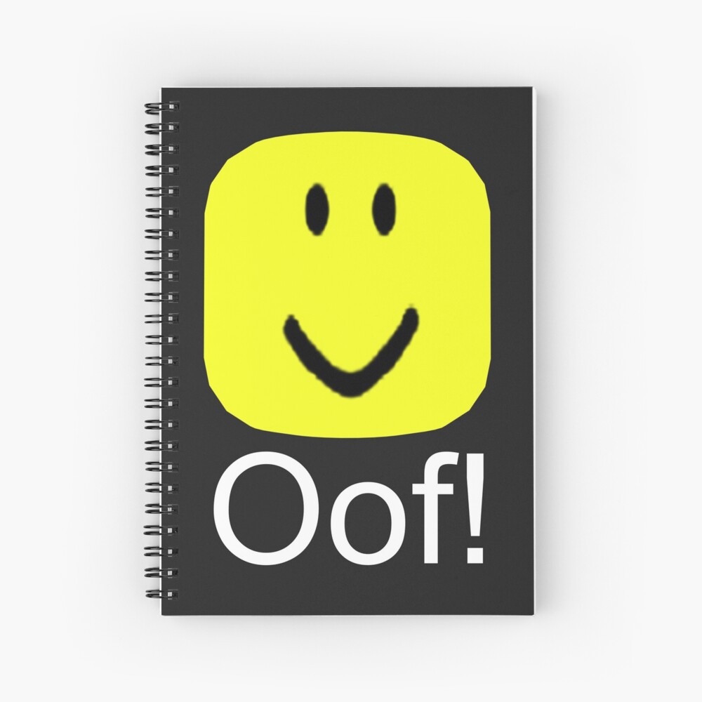 Roblox Oof Noob Big Head Spiral Notebook By Smoothnoob Redbubble - bighead roblox roblox oof head