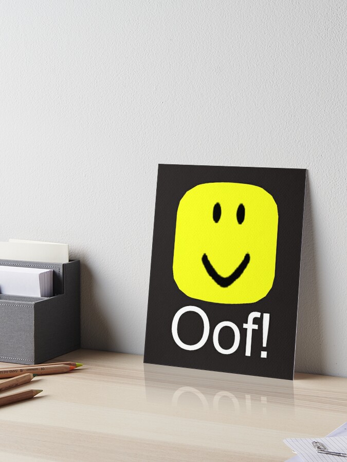 Roblox Oof Noob Big Head Art Board Print By Smoothnoob Redbubble - roblox head art