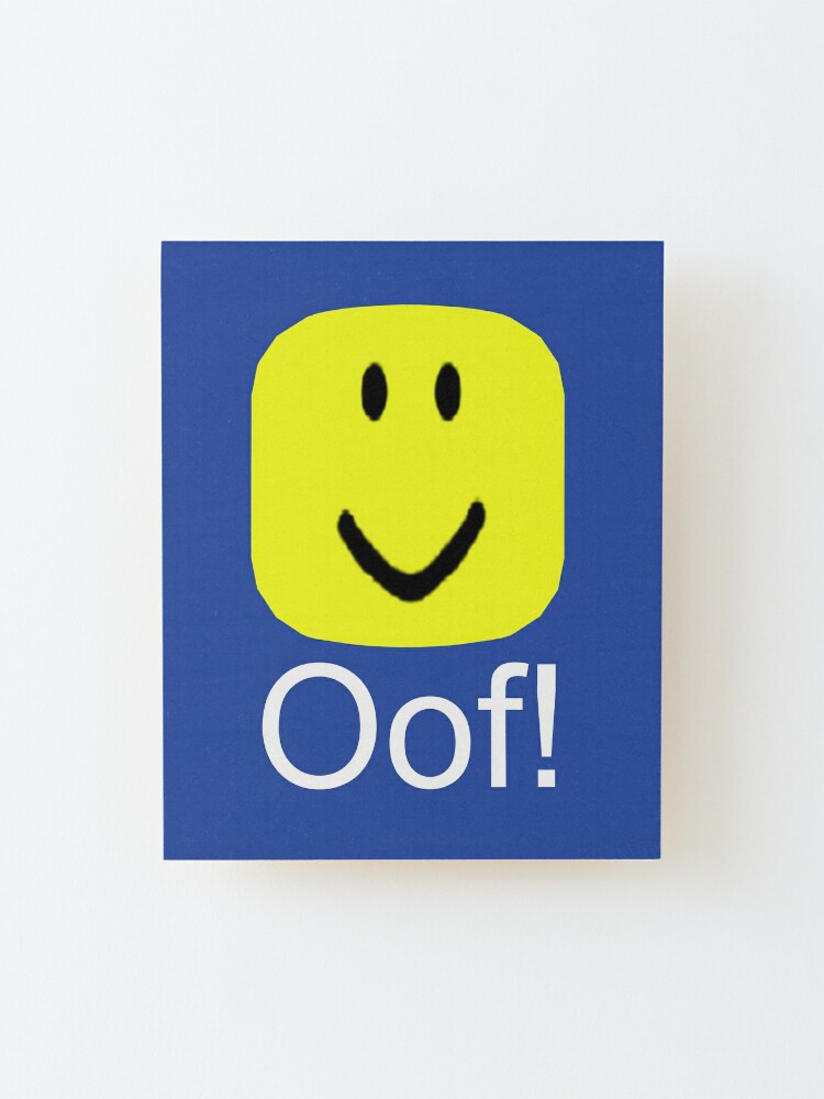 Roblox Oof Noob Big Head Mounted Print By Smoothnoob Redbubble - official oof head roblox