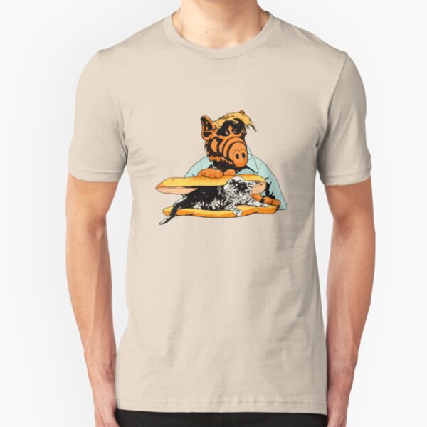 Kitty Sandwich Alf the extraterrestrial Tv show Slim Fit T-Shirt