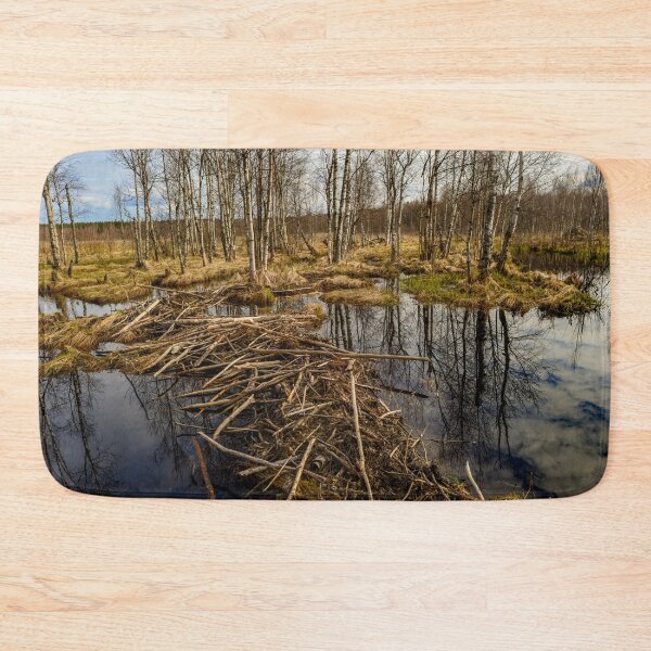 Item preview, Spring sky reflected in backwaters beaver dams designed and sold by yarvin13.