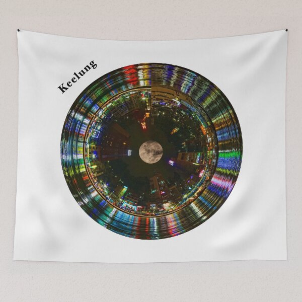 Item preview, Keelung Circular Cityscape - Night Circular Skyline of Keelung Harbor designed and sold by Warren Paul Harris.