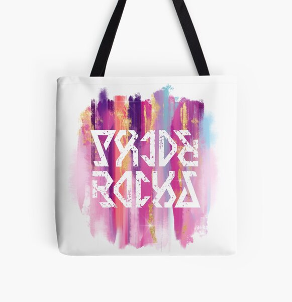 Pride Rocks Pink Glitter Reflective Ambigram All Over Print Tote Bag