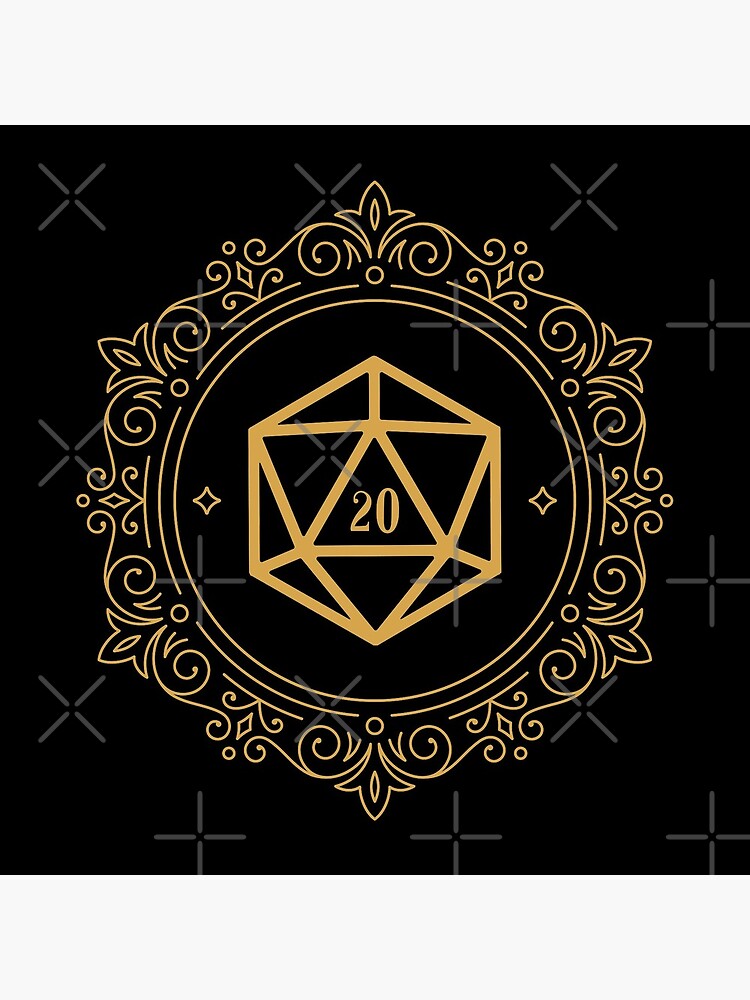 Polyhedral D20 Dice Monogram Bronze Tabletop RPG by pixeptional