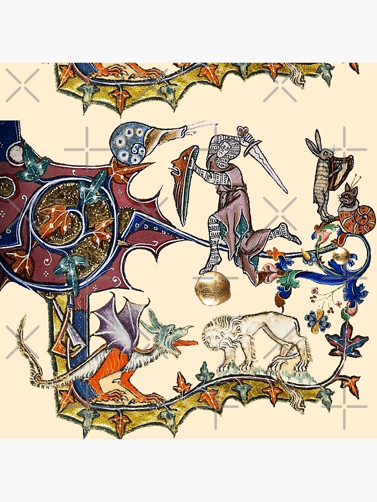 MEDIEVAL KNIGHT FIGHTING SNAIL,DRAGON AND LION by BulganLumini