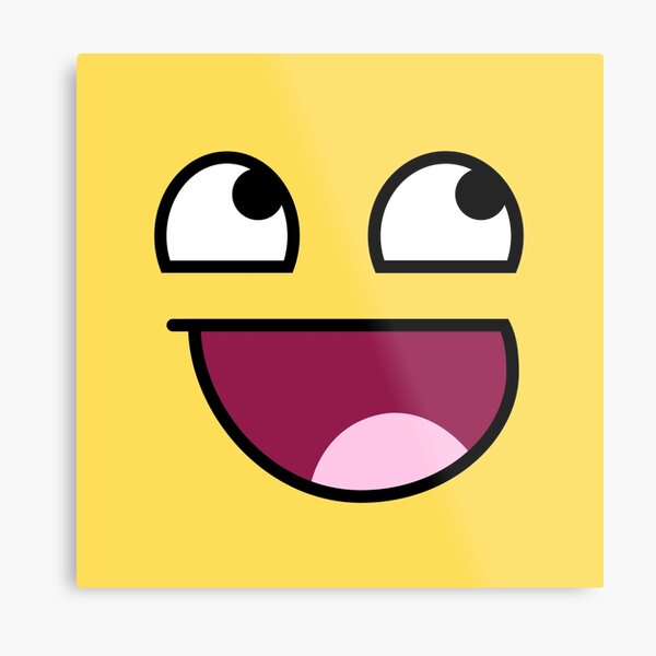 Awesome Face 8 Bit Metal Print By Misdememeor Redbubble - 8 bit smiley face roblox