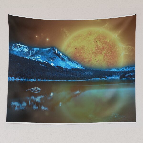 Item preview, Giant Red Over Frozen Moon designed and sold by mamazita.