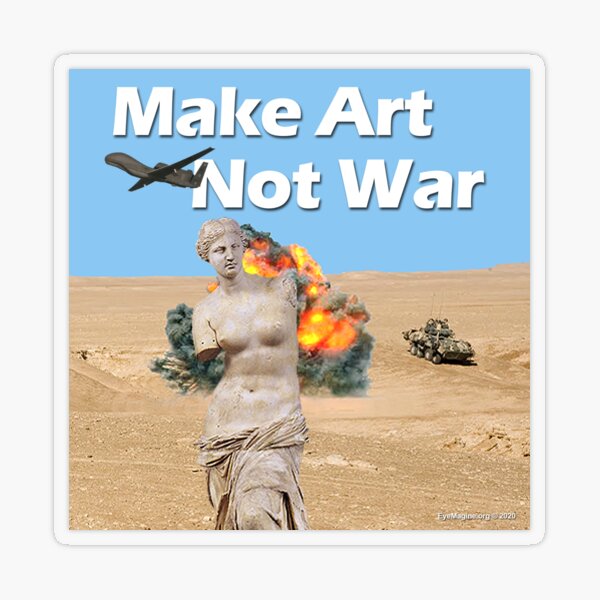 Make Art, Not War Transparent Sticker