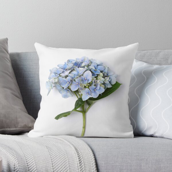 Blue hydrangea flowers Throw Pillow