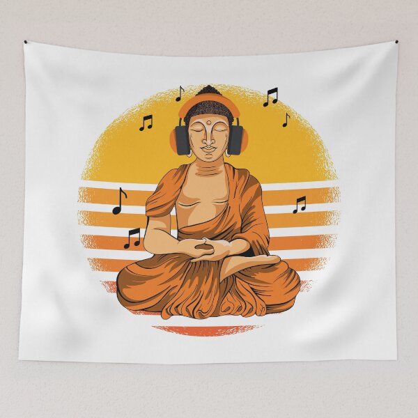 Item preview, Buddha with headphones. designed and sold by emphatic.