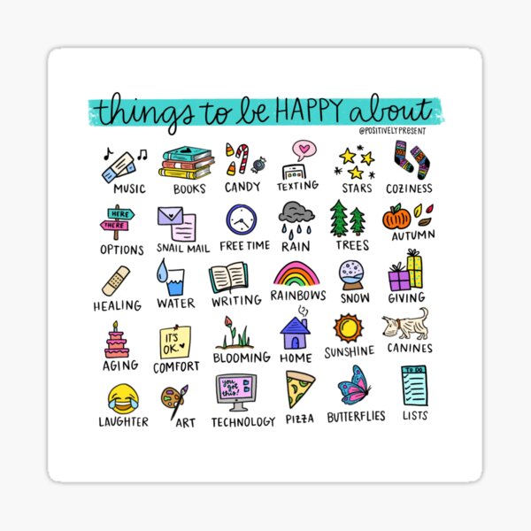 Happy Things - Positively Present Sticker