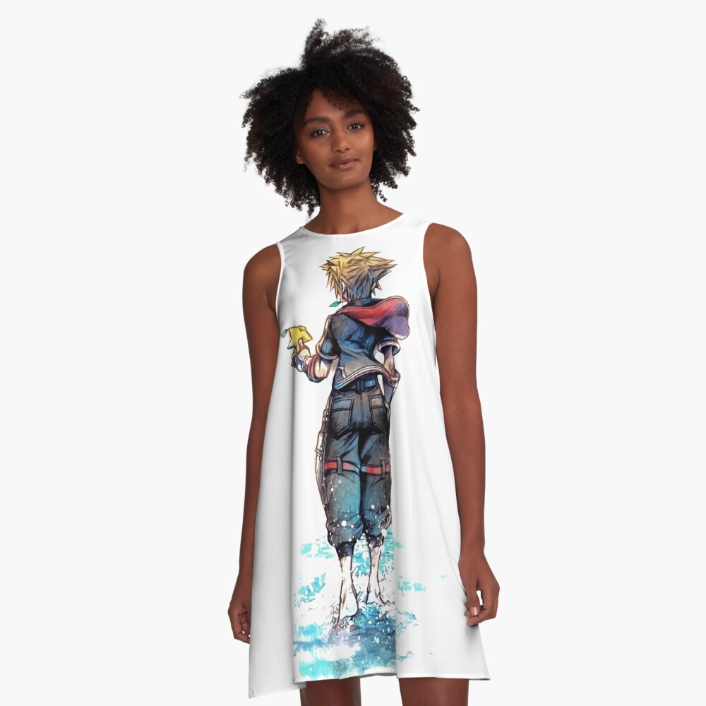 Vista previa del artículo con la obra «Vestido acampanado», diseñado y vendido por CyberpunkNOW.