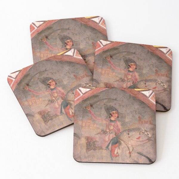Item preview, Persian Miniature Fresco Medieval Warrior knight on Horseback designed and sold by worldways.