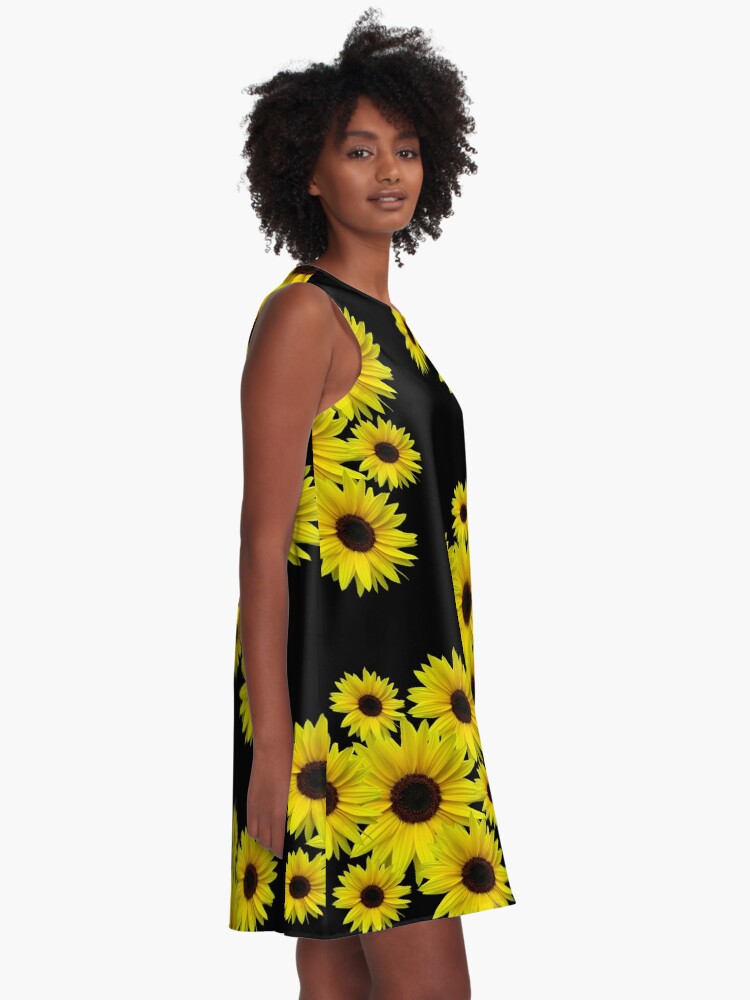 Alternative Ansicht von Sonnenblumenstrauß, Sonnenblumen, Blumen, Blüten A-Linien Kleid