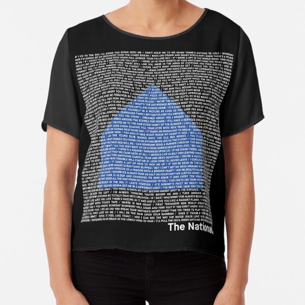 The National (Band) Logo (Sleep Well Beast) and Lyrics (White) Chiffon Top