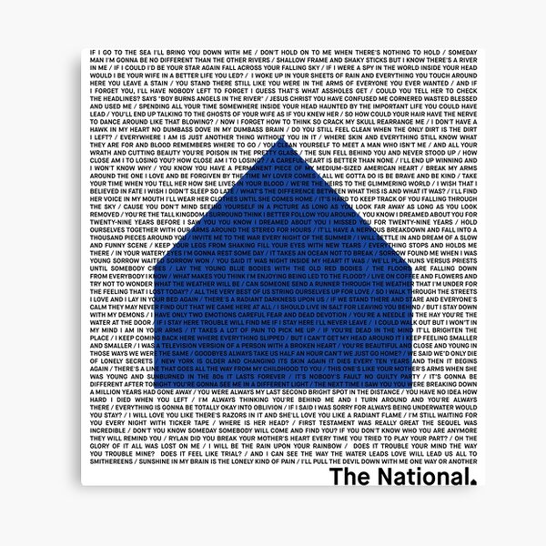 The National (Band) Logo (Sleep Well Beast) and Lyrics (Black) Canvas Print
