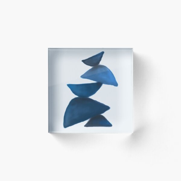 Blue Mono Living on the wEdge Wobble Acrylic Block