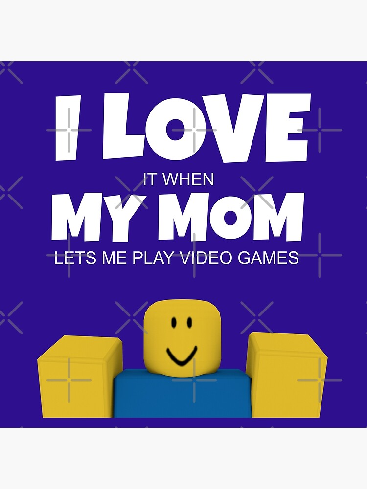 Roblox Noob I Love My Mom Funny Gamer Gift Tote Bag By Smoothnoob Redbubble - roblox noob shoulder pet