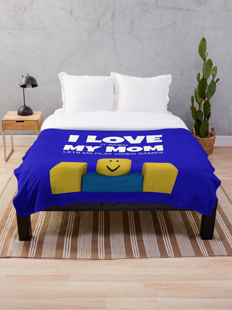 Roblox Noob I Love My Mom Funny Gamer Gift Throw Blanket By Smoothnoob Redbubble - mom noob roblox