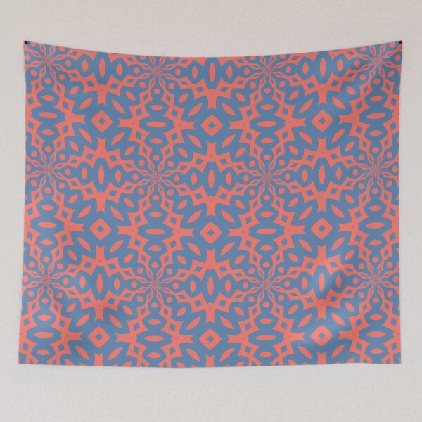 Item preview, Living Coral And Pacific Blue Seamless Pattern designed and sold by taiche.
